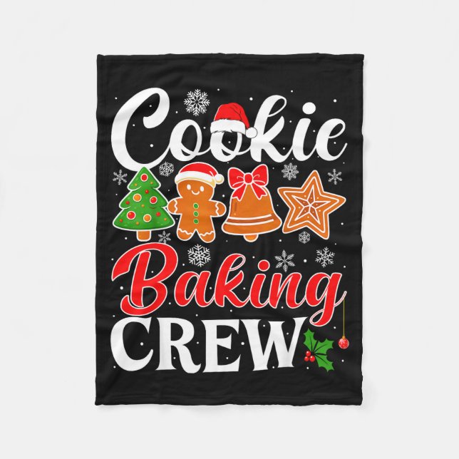 Cookie Baking Crew Gingerbread Xmas Holiday Cookie Fleece Blanket (Front)