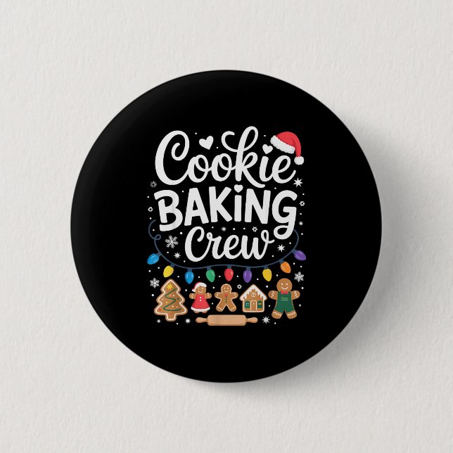 Cookie Baking Crew Holiday Squad Gingerbread Chris Button (Front)