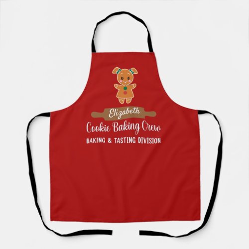Cookie Baking Crew Red Christmas Apron