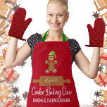Cookie Baking Crew Red Christmas Apron<br><div class="desc">The ideal apron for all of your holiday Christmas baking! Cute gingerbread man and rolling pin with your name. Fun typography says "Cookie Baking Crew - Baking and Tasting Division". The perfect apron for your whole family!</div>