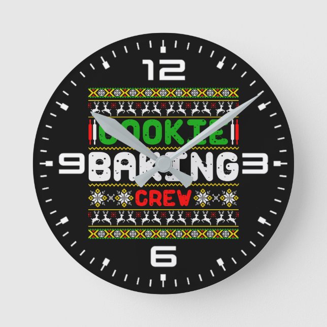 Cookie Baking Crew  Round Clock (Front)