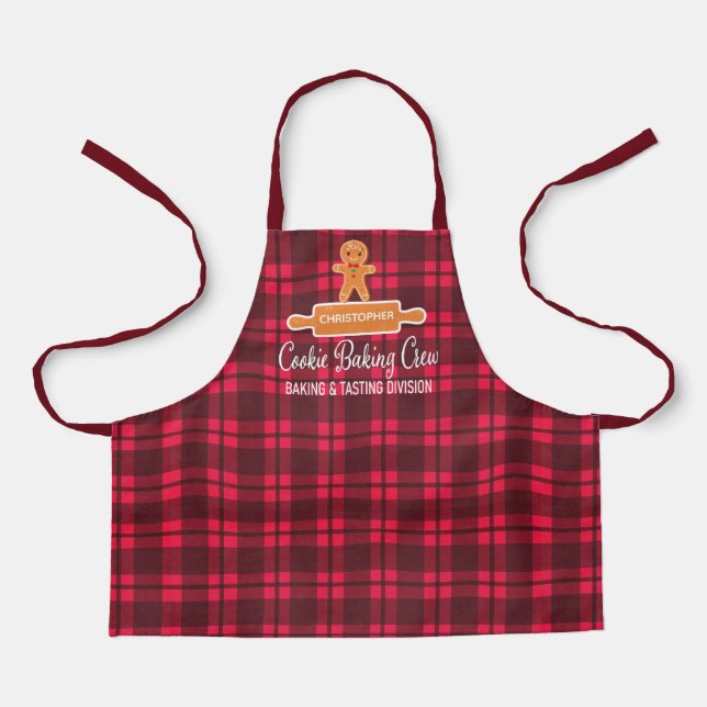 Cookie Baking Gingerbread Boy Monogram Baking Apron (Front)