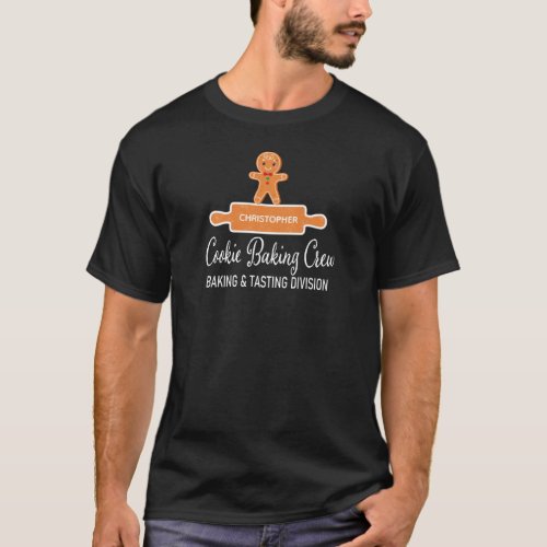 Cookie Baking Gingerbread Boy Monogram Baking T_Shirt