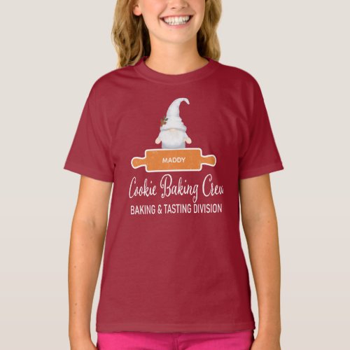 Cookie Baking Gnome Monogram Baking T_Shirt