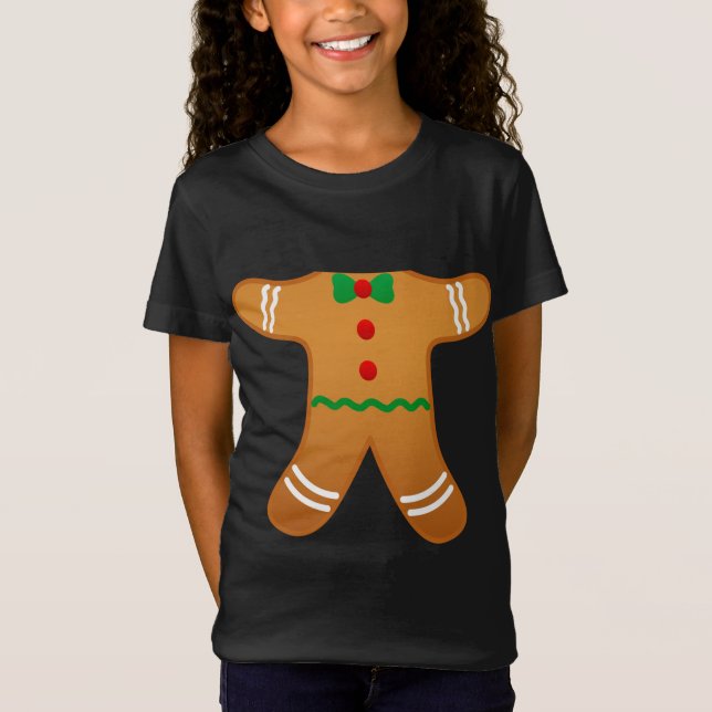 Cookie Baking Holiday Gingerbread Man costume T-Shirt (Front)