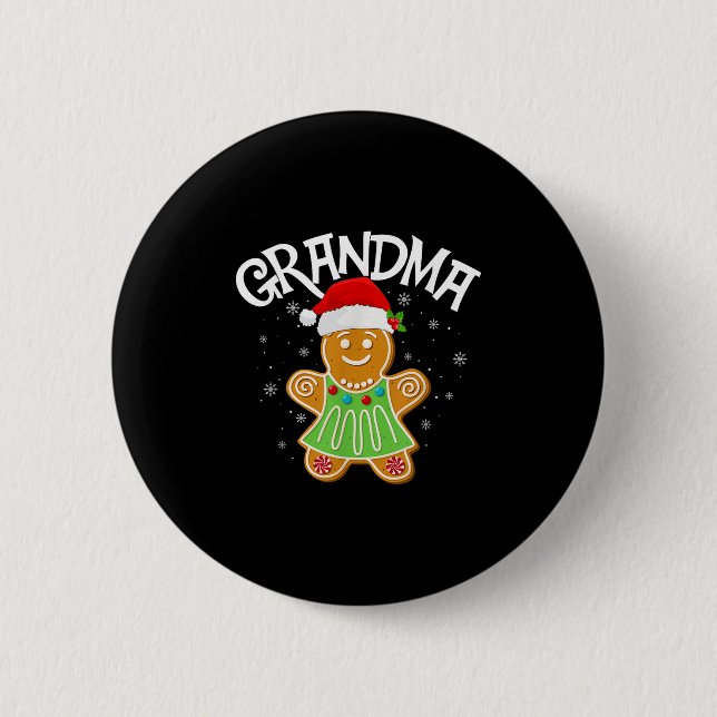 Cookie Baking Matching Family Gingerbread Grandma  Button (Front)