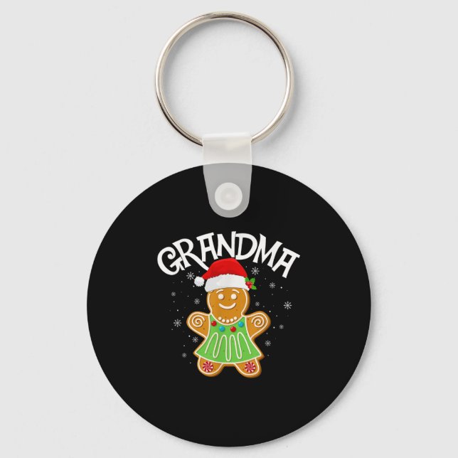 Cookie Baking Matching Family Gingerbread Grandma  Keychain (Front)