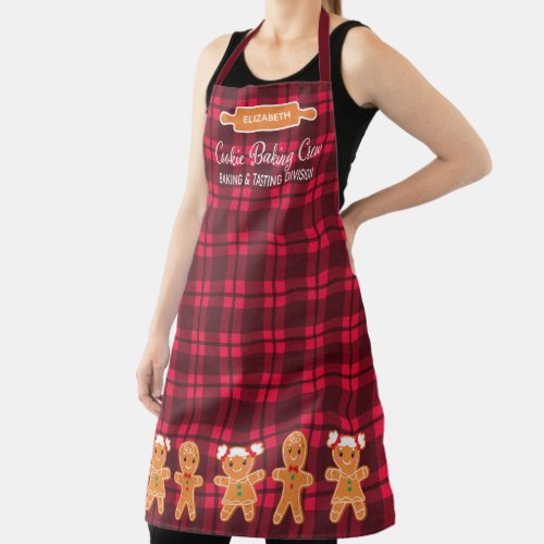 Cookie Baking Plaid Gingerbread Monogram Baking  Apron