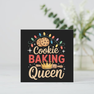 Cookie Baking Queen Baker Bakery Christmas Holiday Card