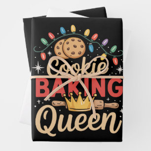 Cookie Baking Queen Baker Bakery Christmas Wrapping Paper Sheets
