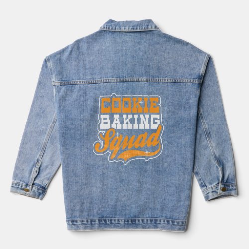 Cookie Baking Squad Design Christmas Baking  Denim Jacket