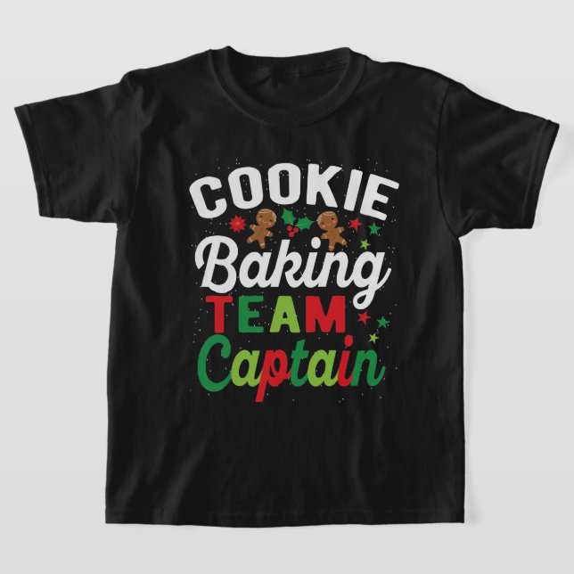  Cookie Baking Team Captain Christmas Gingerbread  T-Shirt (Laydown)