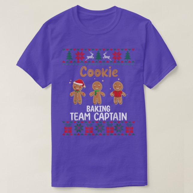 Cookie Baking Team Captain Christmas Ugly Christma T-Shirt (Design Front)