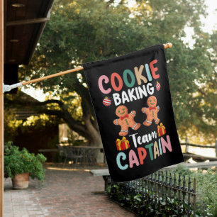Cookie Baking Team Captain Family Christmas House Flag