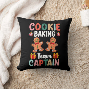 Cookie Baking Team Captain Family Christmas Throw Pillow
