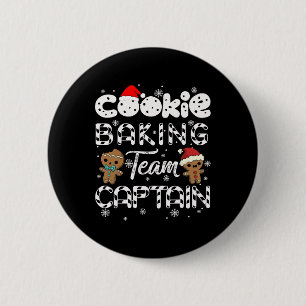 Cookie Baking Team Captain Gingerbread Christmas Button