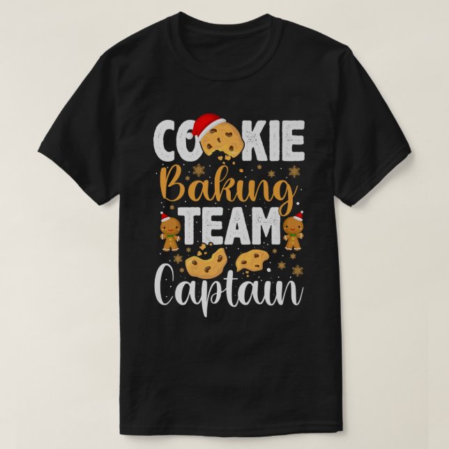Cookie Baking Team Captain Gingerbread Christmas  T-Shirt (Design Front)