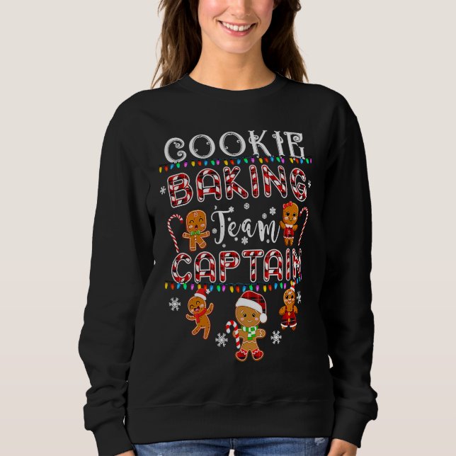 Cookie Baking Team Captain Gingerbread Red Plaid C Sweatshirt (Front)