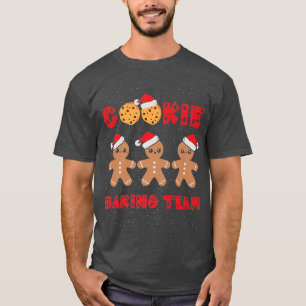 Cookie Baking Team Gingerbread Men with Xmas Hats  T-Shirt