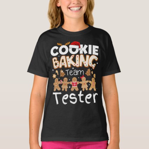 Cookie Baking Team Tester Kids Gingerbread T_Shirt