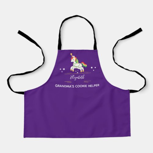 Cookie Baking Unicorn Christmas Kids Apron