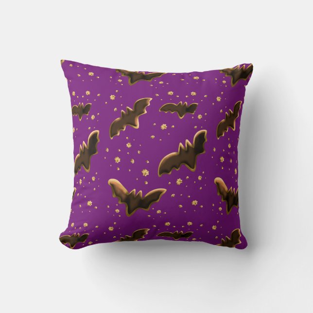 Cookie Bats and Crumbs Throw Pillow (Front)