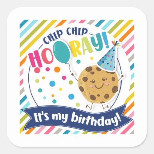  cookie Birthday favor gift youre the best Square Sticker