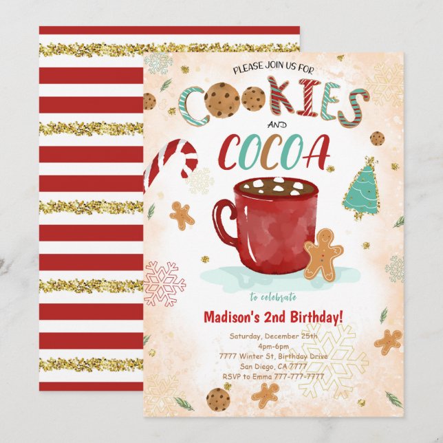 Cookie Birthday Invitation  (Front/Back)