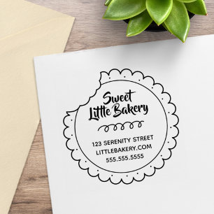 Cookie Bite Bakery Business Address Rubber Stamp
