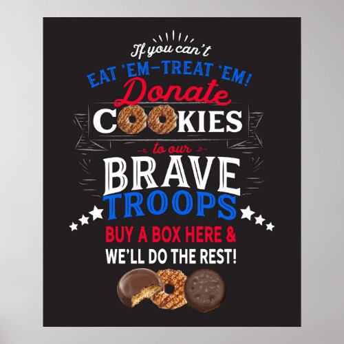Cookie Booth Poster Donate to the Troops