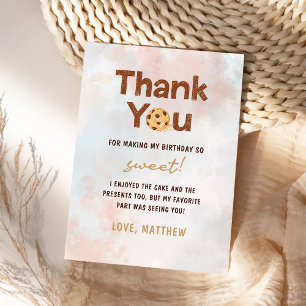 Cookie Boy Birthday Party Thank You Card