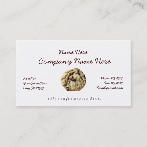 Customizable Cookie Business Card