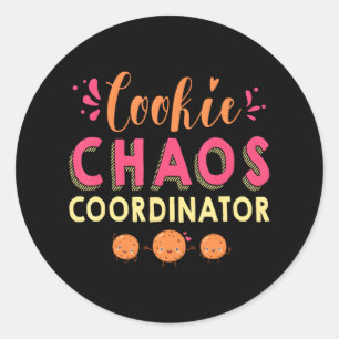 Cookie Chaos Coordinator Funny Camping Scouting Classic Round Sticker