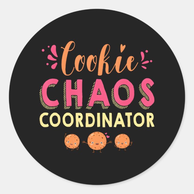 Cookie Chaos Coordinator Funny Camping Scouting Classic Round Sticker (Front)