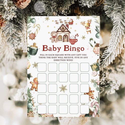 Cookie Christmas Baby Bingo Baby Shower Game Invitation