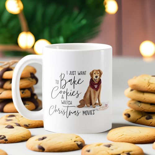 Cookie  Christmas Movies Naughty Dog Watercolor Coffee Mug