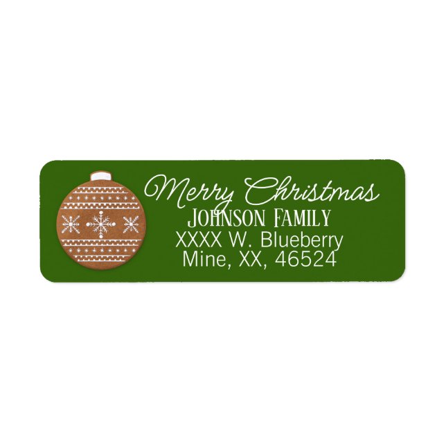 Cookie Christmas Ornament Label (Front)