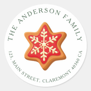Cookie Christmas return address label