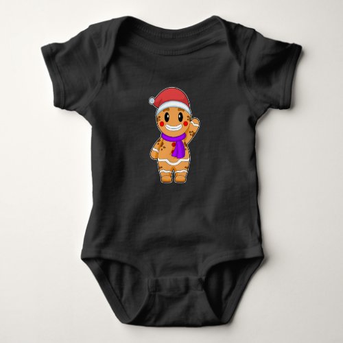 Cookie Christmas Scarf Baby Bodysuit