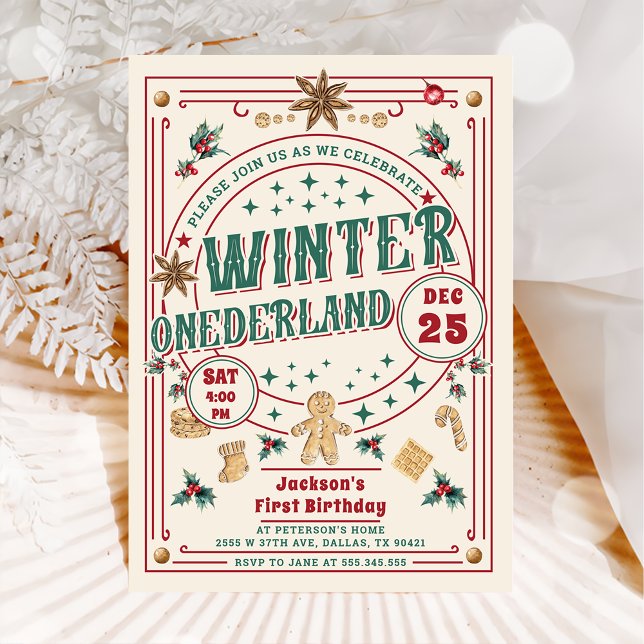 Cookie Christmas Winter ONEderland Birthday Invitation (Creator Uploaded)