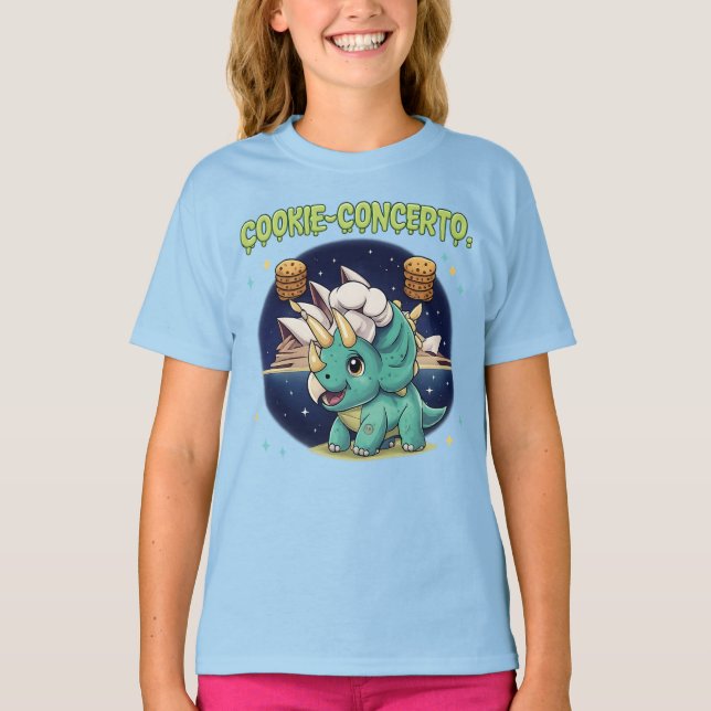 Cookie Concerto Cute Triceratops Chef at Sydney Op T-Shirt (Front)