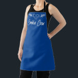 Cookie Crew Heart Holiday Blue Christmas Apron<br><div class="desc">The ideal apron for all of your holiday Christmas baking! Cute heart and leaf design with your monogrammed name. Fun typography says "Cookie Crew". Perfect for those that bake,  frost,  decorate or lick the spoon! Fun and festive holiday blue and white colors.</div>