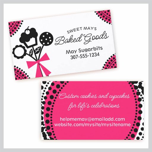 Customizable cookie cupcake bouquet baking business cards 3