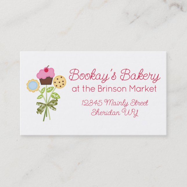 cookie cupcake bouquet baking business cards (Front)