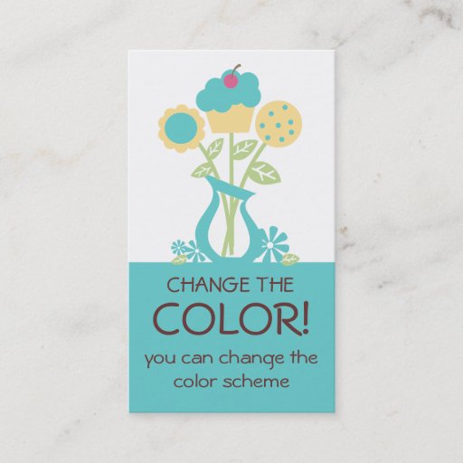 Customizable cookie cupcake bouquet baking business cards 2