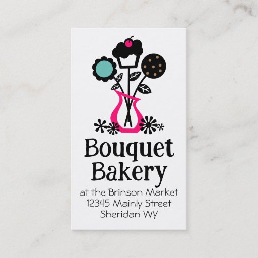 Customizable cookie cupcake bouquet baking business cards 4
