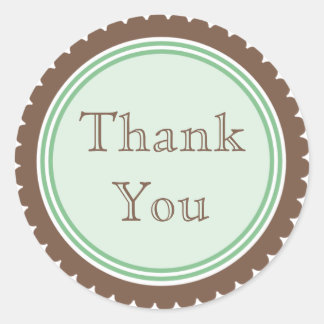 Cookie Cut Chocolate Mint Thank You Stickers