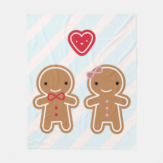 Cookie Cute Gingerbread Couple Fleece Blanket