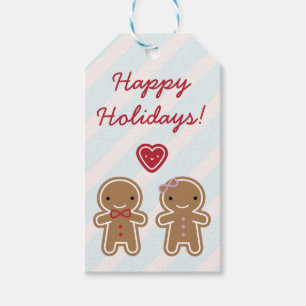 Cookie Cute Kawaii Gingerbread Couple Gift Tags