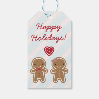 Cookie Cute Kawaii Gingerbread Couple Gift Tags